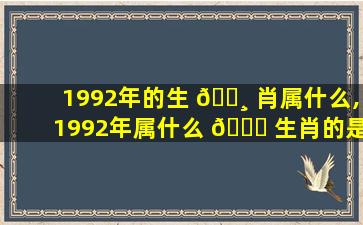 1992年的生 🌸 肖属什么,1992年属什么 🐛 生肖的是什么命